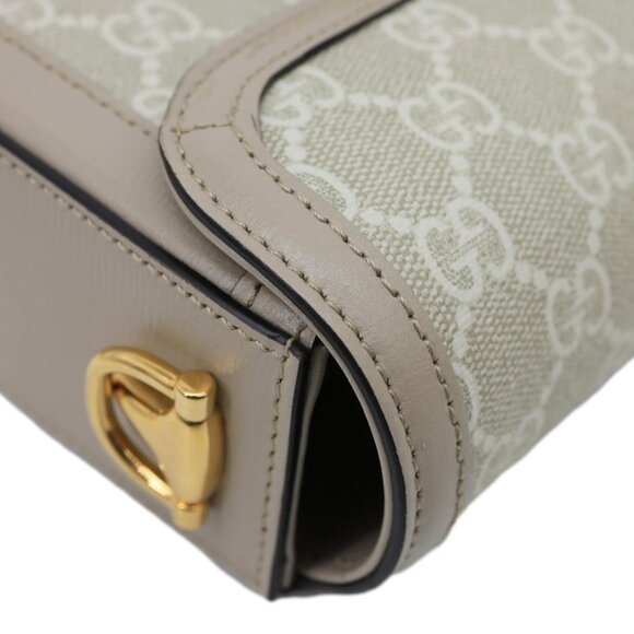 Gucci Horsebit 1955 Small GG Supreme Canvas Shoulder Bag Beige 735178 - Picture 6 of 16